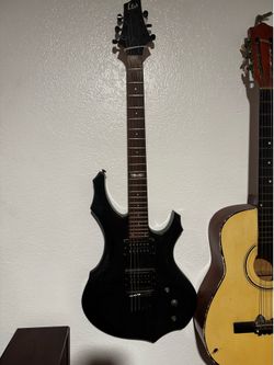 Black electric guitar