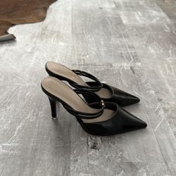 Black Pointed Toe Heels Pumps 