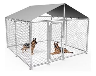 79x79 inch Outdoor Dog Kennel Outside,Heavy Duty Dog Enclosure with Waterproof Cover Roof and Steel Fence Security Lock for Dogs