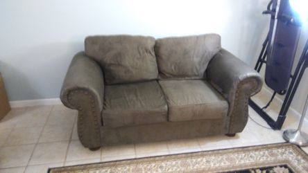 Forest green loveseat