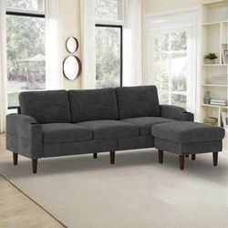 Dark Grey L Shape Couch Sofa