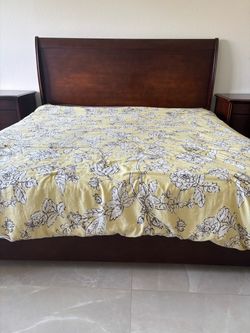 King Size Wood Bed Frame – Dark Brown Finish