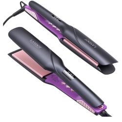 NEW - LANDOT Wide Flat Iron Hair Straightener for Fast Styling Thick/Long/Coarse Hair