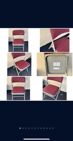6 BRAND NEW Foldable seats national public seating, church business office cushion fabric metal frame foldable collapsible seating chairs