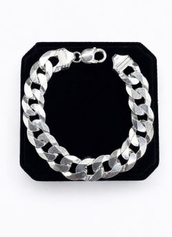 925 Sterling Silver Miami Cuban Curb Link Men’s Bracelet Size 9”  /  14MM
