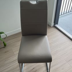 2 Dining Chairs 1 Gray 1 Brown 