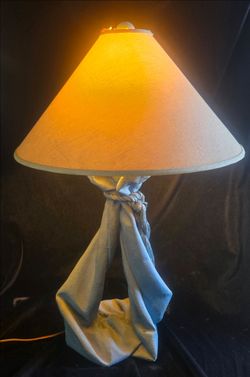 Vintage 1980s Postmodern Draped Plaster Table Lamp