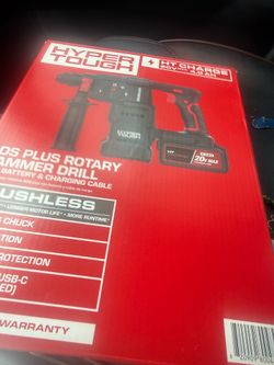 Hyper Tough 20V Brushless SDS Plus Rotary Hammer Drill with 4.0Ah Battery