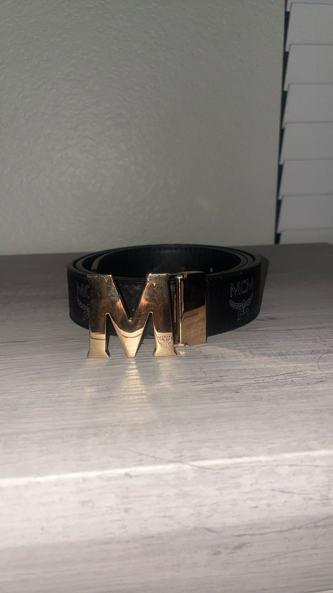 MCM Belt Black And Gold
