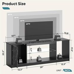 🛑Assembled🛑 55/60/65 Inch TV LED TV Stand, Gaming Entertainment Center with Cabinet for PS5, Xbox