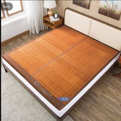Foldable Double Sided Bamboo Mat for Bed,Summer Bamboo Sleeping Mat,Home Quick Cooling Textile Rattan Mat Suitable for Children,Adults and Seniors
