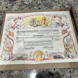 Imperium Neptuni Regis Certificate WW II  