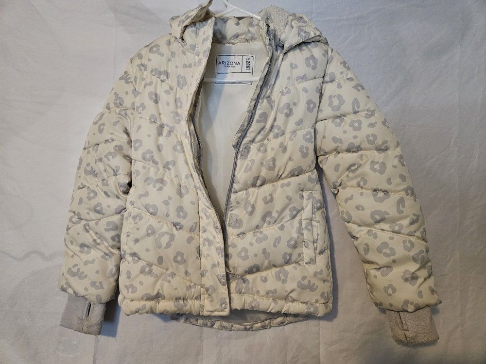 Arizona girl's down hooded jacket Fashionable warm winter coat for kids