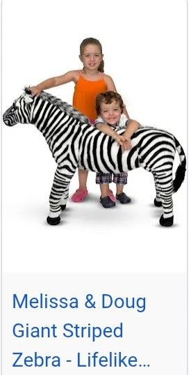 Large Plush Zebra - Great Gift From Santa!