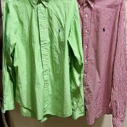2 Ralph Lauren Button Down Shirts Mens XL Long Sleeve