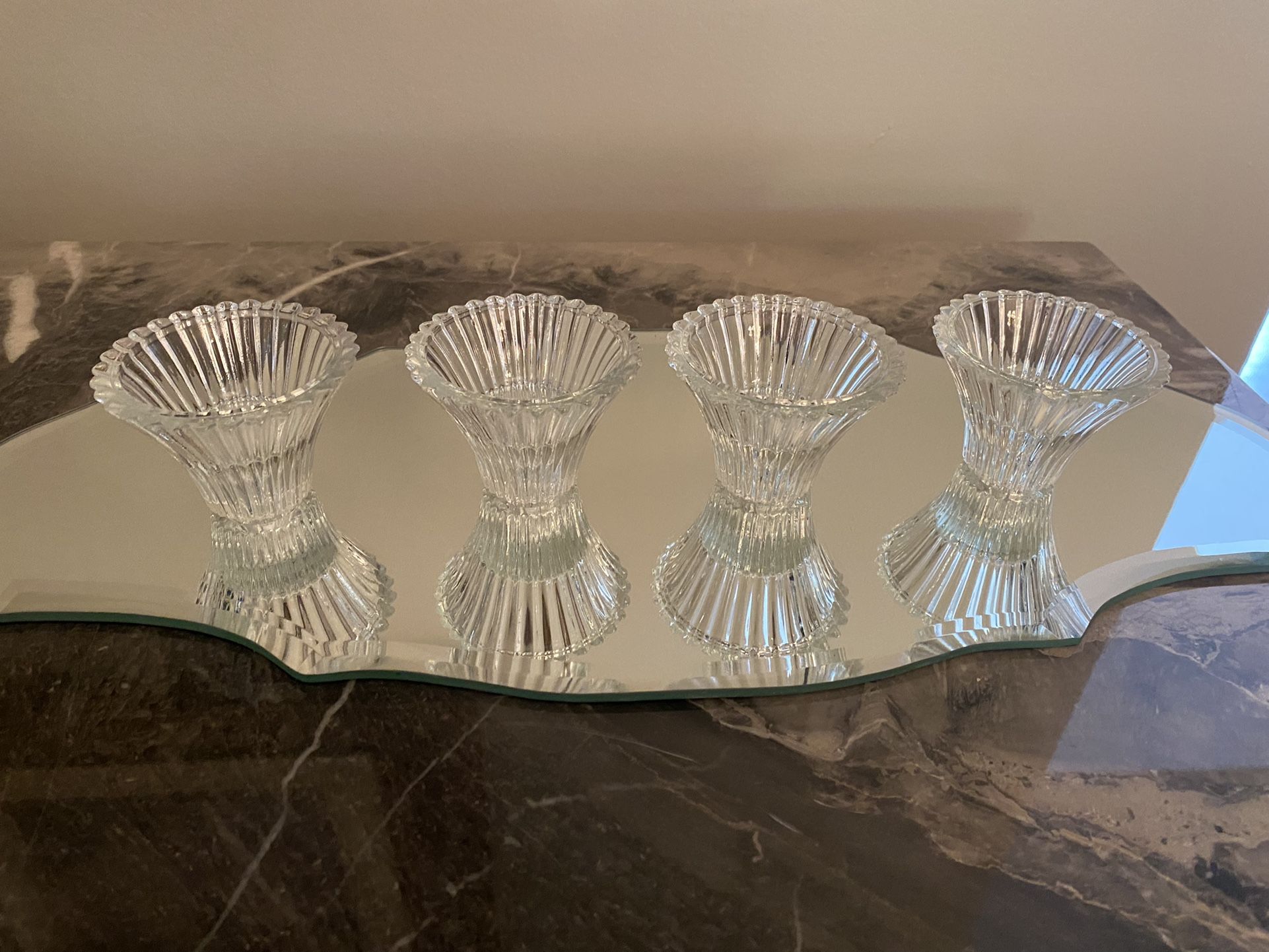 5 Crystal Votive Candle Holders