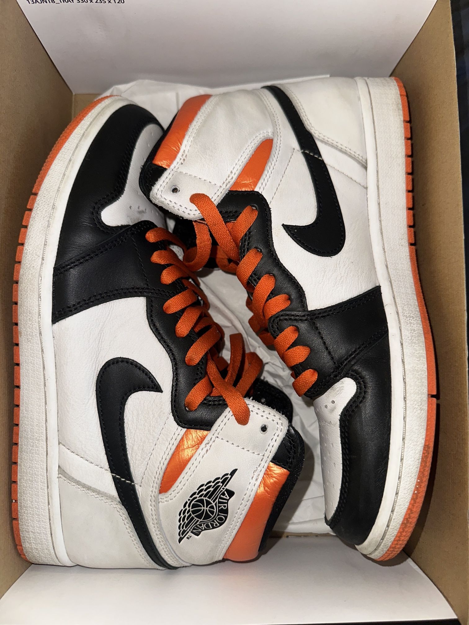 Air Jordan 1 Retro Hi Top  Electric Orange Sz 10