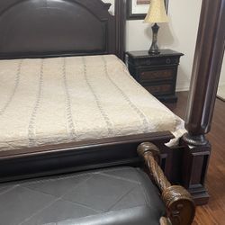 King size bedroom set very clean new mattress with comforter with the mattress with everything you see with the TV used only for guest