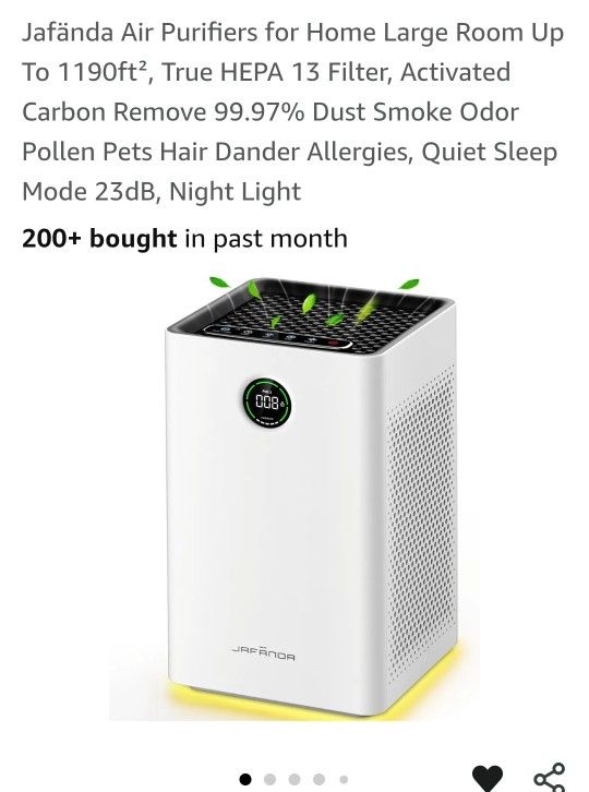 Air Purifiers for Home Large Room Up To 1190ft², True HEPA 13 Filter, Activated Carbon Remove 99.97% Dust Smoke Odor Pollen Pets Hair Dander Allergies