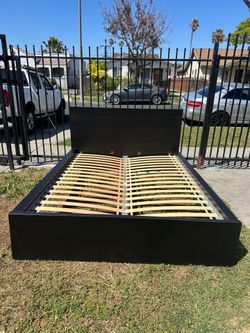 Black Ikea malm Queen bed frame
