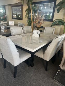 Brand New Dining Table with 6 Upholstered Chairs
