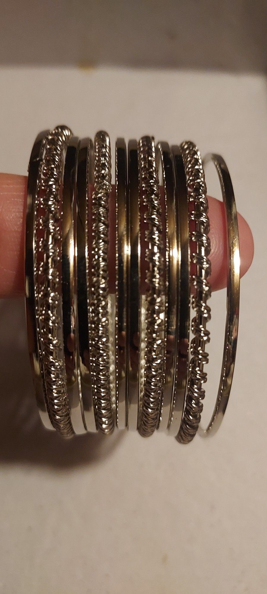 Silver Steel Bangles Size 2.4