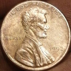 1992 CLOSE AM LINCOLN ONE CENT PENNY RARE 