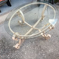 Glass Oval Coffee Table 