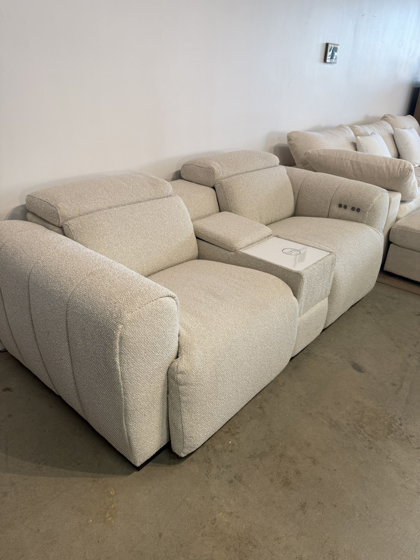 NEW Modern Motion Recliner Sofa Loveseat – Soft Chenille , Storage  & Wireless Charging