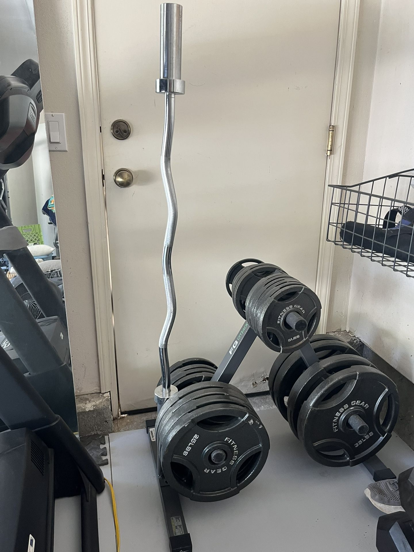 Fitness Gear Plates , Fitness Gear-ot-400 Stand And Curl Bar