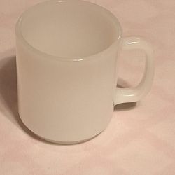 Vintage White Milk Glass Coffee Mug By Glasbake