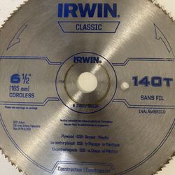 Irwin 6 1/2” 140 Teeth Circular Saw Blade