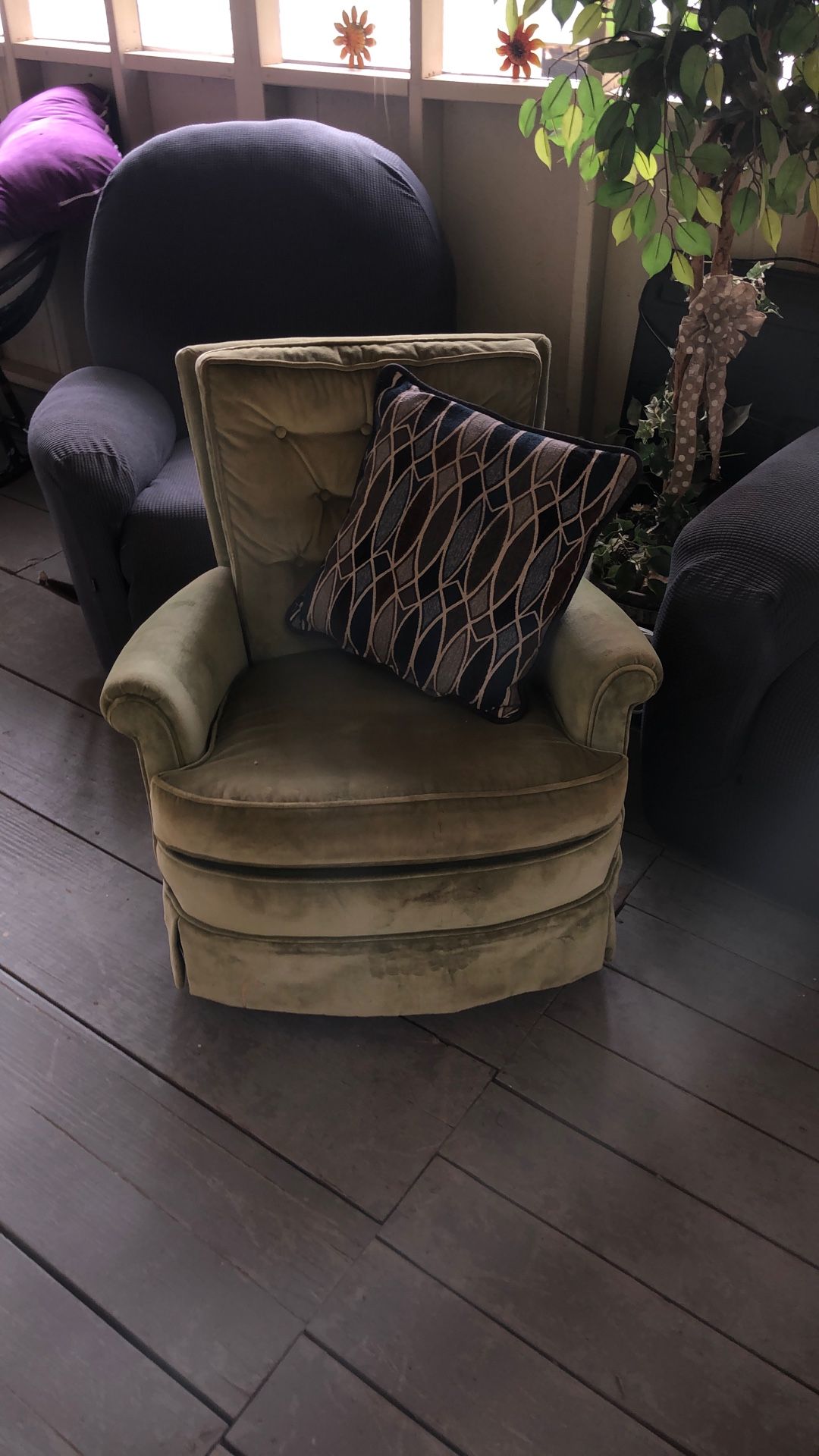 Green Swivel Rocking Chair 