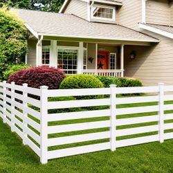 38” x 46” White No-Dig Garden Privacy Fence – 8 Panel Set w/ Posts & Steel Anchors