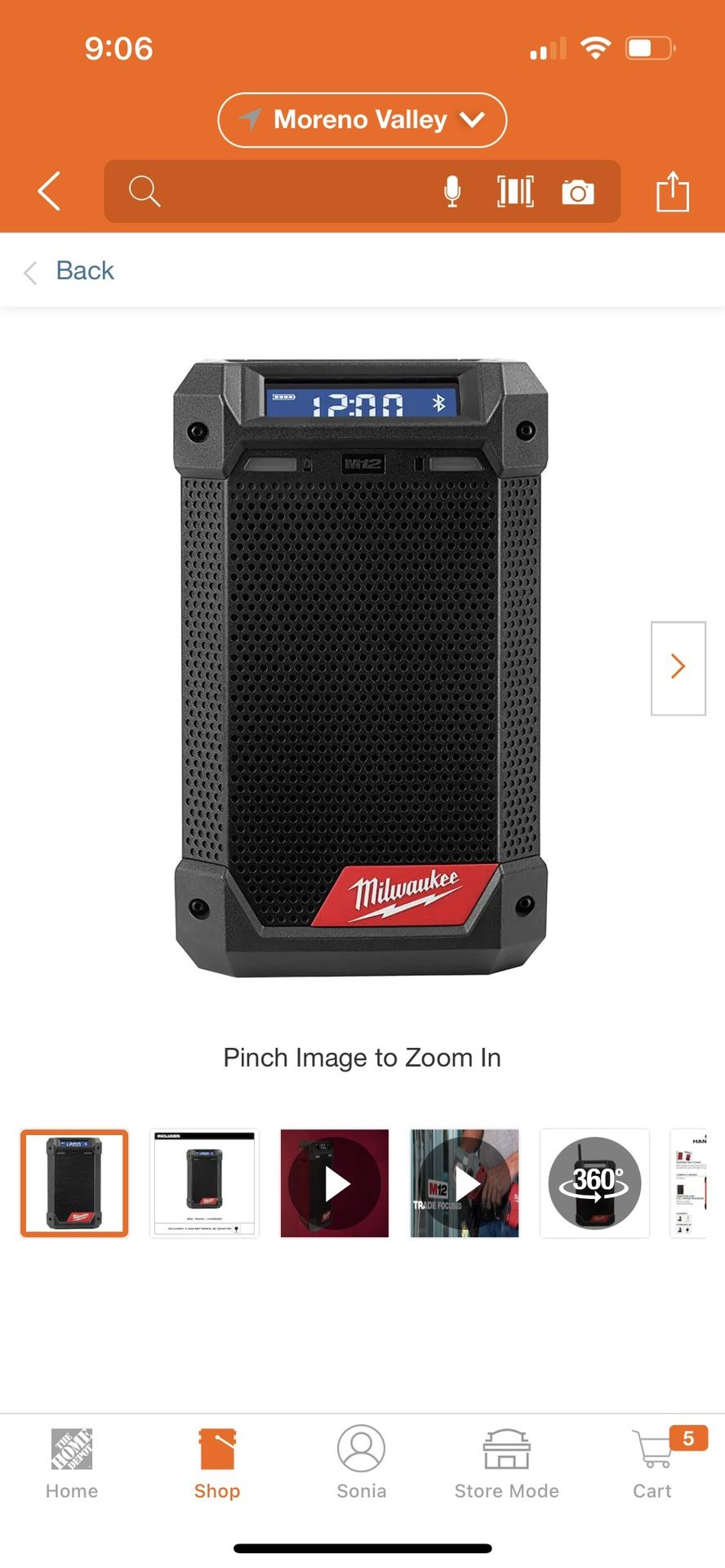 Milwaukee Bluetooth Speaker Only