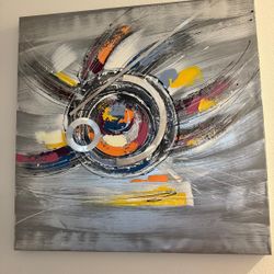 Abstract Canvas Wall Art – Modern Metallic Accents