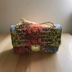 Caleesa Multicolor Graffiti Crossbody Bag