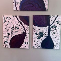Abstract Triptych Painting