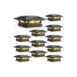SIEDiNLAR 4x4 Solar Post Cap Lights 16 LEDs 2 Modes