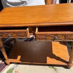 Klaussner carved two-drawer sofa table. Also referred as a console table. 42x31x23