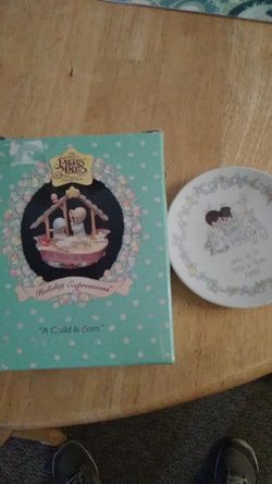 Precious moments mini plate and ornament
