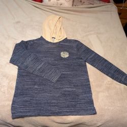 Hollister California Men's Small Blue Hooded Tee Shirt