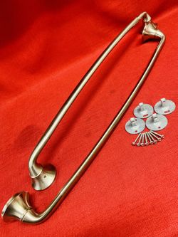 2-Brushed Nickel 24" Wall Mount Bathroom Kitchen Towel Holder Bar Rack 