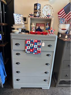 Newly Refinished Light Gray Tallboy Dresser