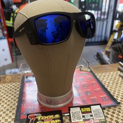 BOMBER CLUTCH XL Black Frame w/ Blue Mirror Lens Safety Glasses