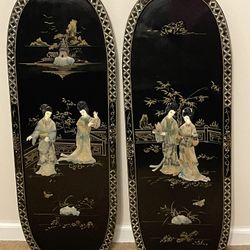 Oriental Asian Wall Panels Mother of Pearl Raised Design