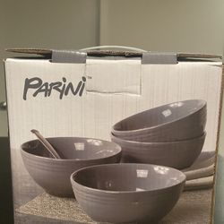 Four Gray Ceramic Bowls