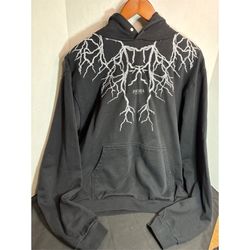  Black Lightning Graphic Pullover Sweatshirt