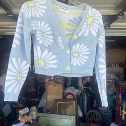 Adorable Daisy Cardigan Girls Sweater Button Up Size 10 $4 