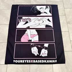 5’x4’ Anime Tapestry FOUREYES X Based Kawaii